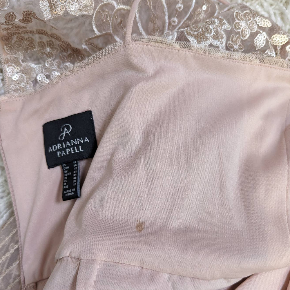 Anthropologie x BHLDN Adrianna Papell Arden Formal Dress Pink Size 14 - Picture 15 of 16